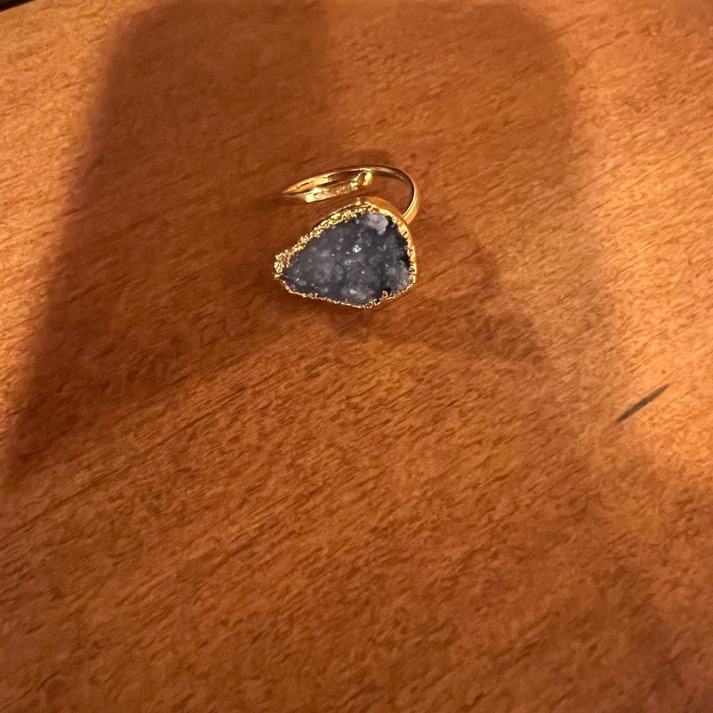 Canvas Druzy Stone Gold Ring